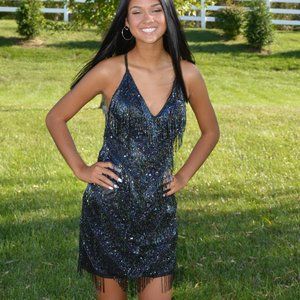 Black Homecoming Fringed Dress Primavara 00